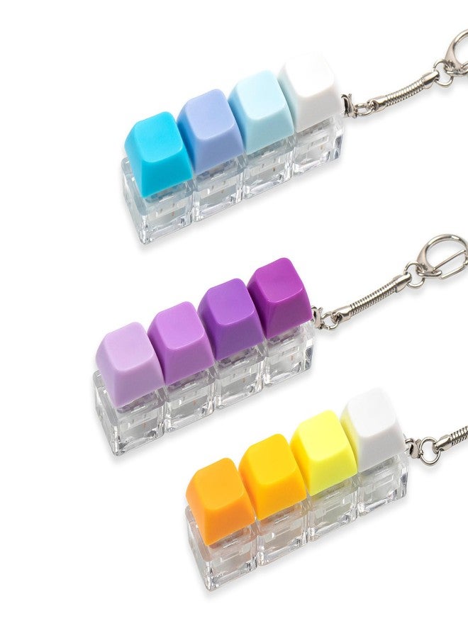 Gliging 3 Pcs Keyboard Fidget Toy for Adults, Colorful Gradient Loud Fidget Keyboard Keychain 4-in-1 Keyboard Clicker Fidget Stress Relief Toy, Fidget Sensory Fun Toys for Anxiety Decompression - Image 1
